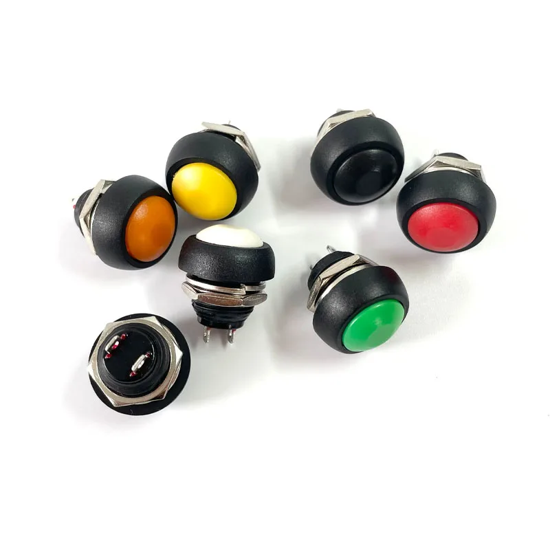 1Pcs PBS-33b 2Pin Mini Switch 12mm 12V 1A Waterproof momentary Push button Switch since the reset Non-locking