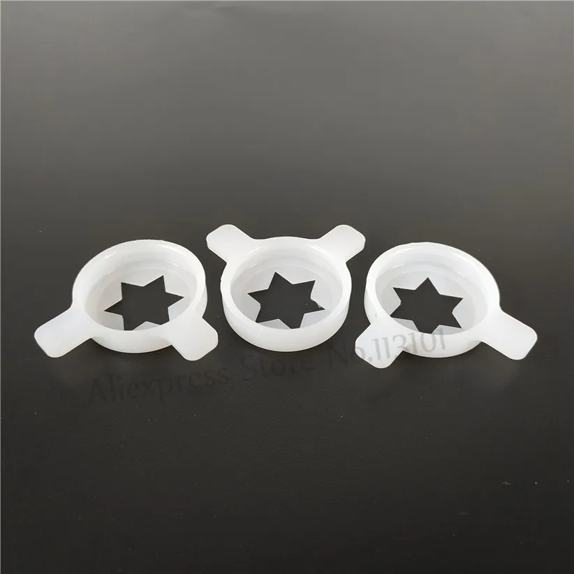 3 in 1 Fancy Hexagram Modelling Caps Spare Parts for Soft Ice Cream Machine Plastic Nozzle Lids Accessories 29mm Inner Diameter