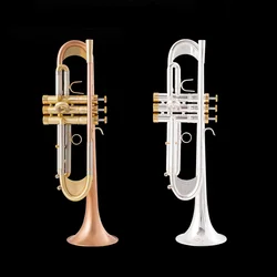 New Vincent Bach Bb Trumpet High Quality Gold Lacquer Silver Plated Trumpet Brass Musical Instruments Composite Type Trumpet