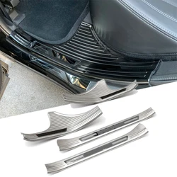 Car Accessories Inner Built-in Pedal Door Sill Scuff Plate Cover For Subaru Forester SK 2019 4Pcs Stainless Steel Threshold Part