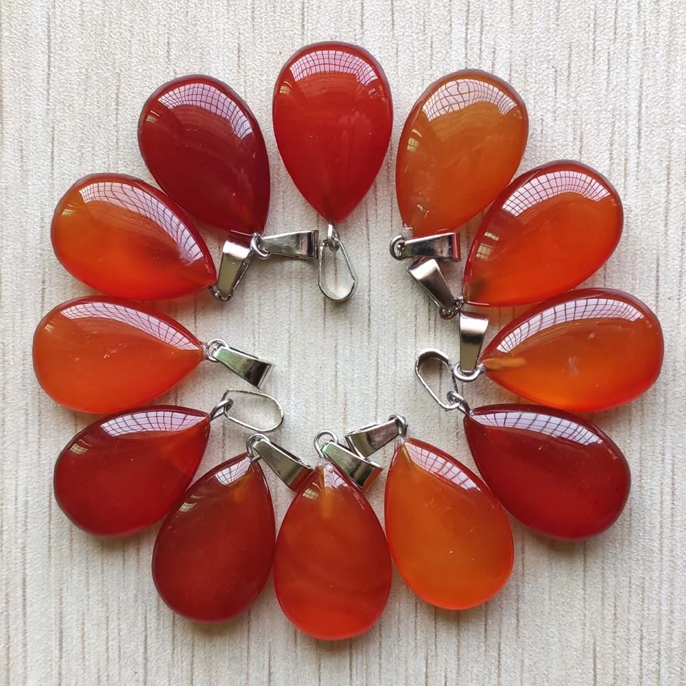 Beautiful fashion Natural red onyx water drop charms pendants for jewelry accessories making 12pcs/lot wholesale Free shipping