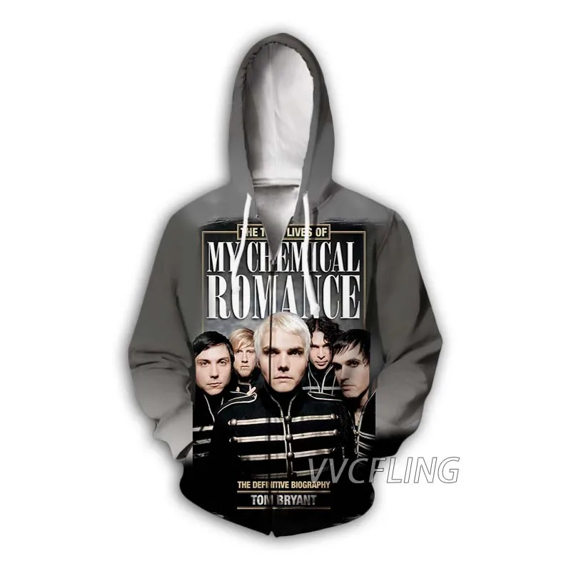 Nieuwe Mode 3D Print My Chemical Romance Band Rits Hoodies Zip Up Hooded Sweatshirts Harajuku Hoodie Hip Hop Sweatshirts