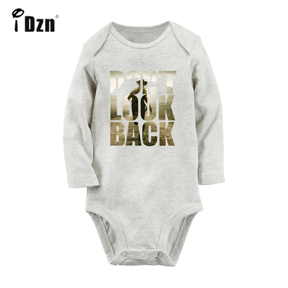 The Walking Dead Rick Don't Look Back Keep Calm I Am a Poetry Teacher Newborn Baby Outfits Long Sleeve Jumpsuit 100% Cotton