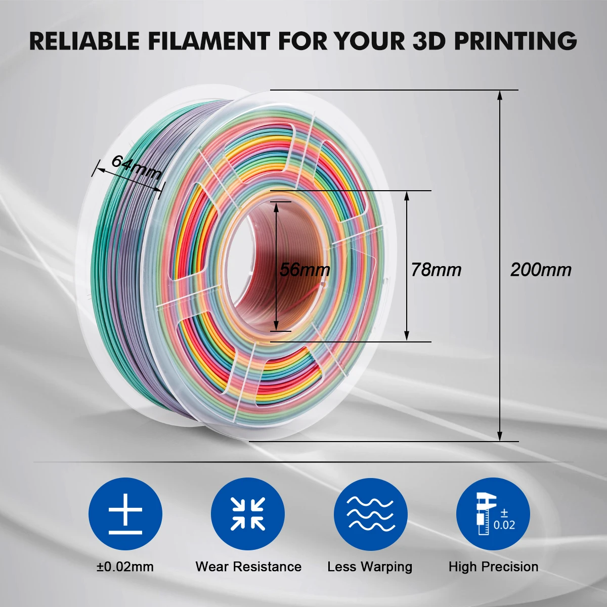 Imagem -03 - Jayo-pla Filamento Arco-íris para Caneta 3d Materiais de Impressão para Impressora 3d Silk Plus 2kg 175 mm