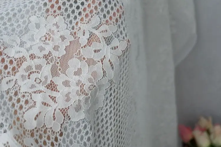 Tela francesa do laço da pestana, laço requintado de DIY, roupa do bordado, acessórios do vestido do casamento, estoque claro, 3m