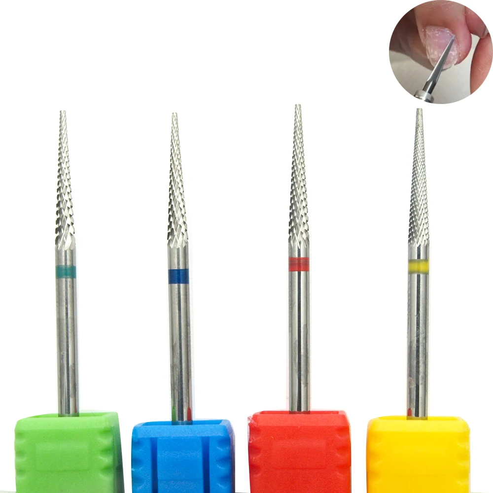 Needle Carbide Nail Drill Bit Milling Cutter Eletric Manicure Machine Equipment Cuticle Clean Burr Pedicure Accessories Tools