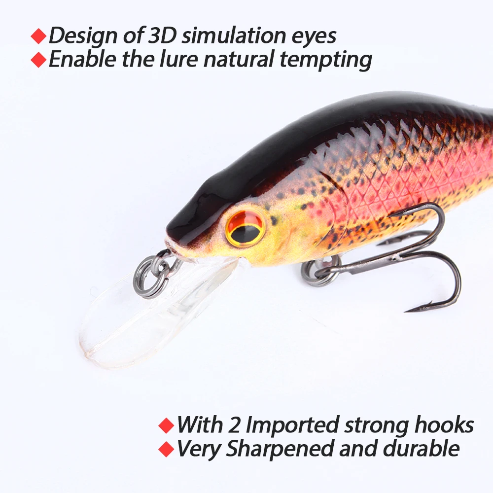 Hanlin Mini Minnow – Wobbler Flotante Realista para Pesca de Lubina