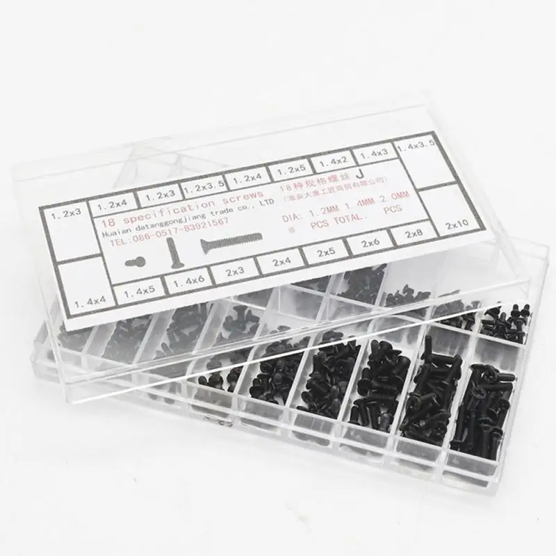 500pcs Mini Screw DIY Kit 18 Types Stainless Steel Micro Sunglass Watch Phone Tablet Screw Nut Repair Tool Set Fastener Set Hot