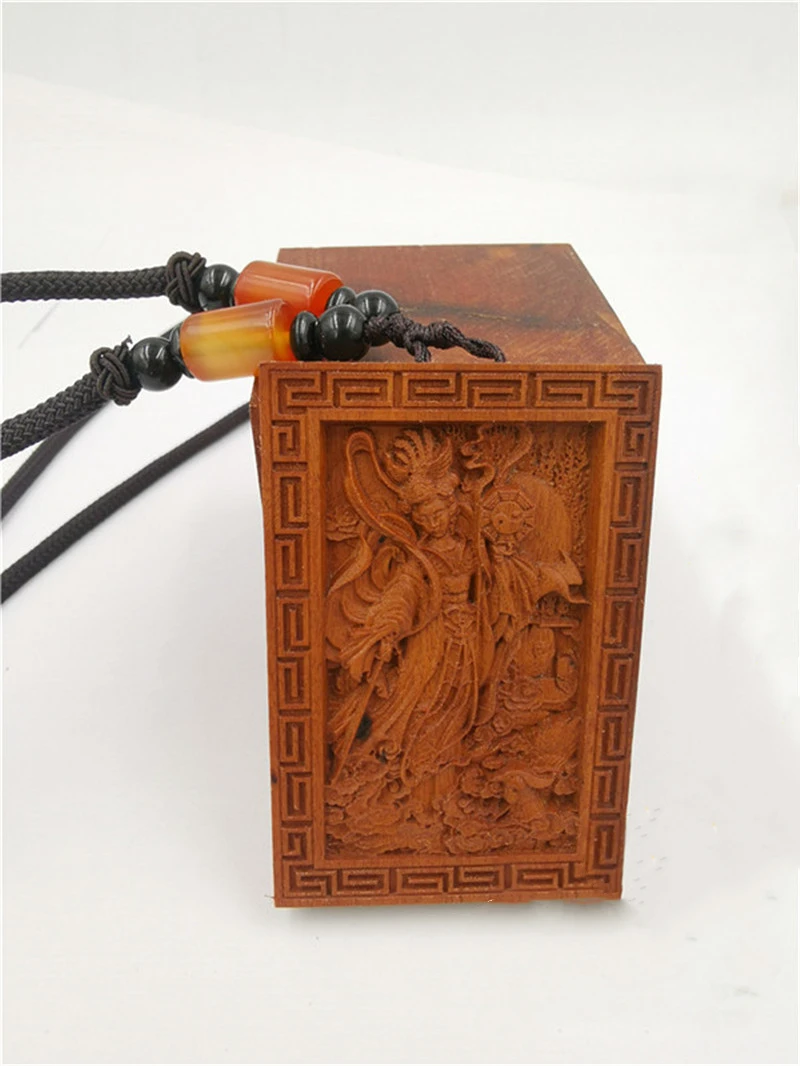 

Lightning strike jujube wood pendant, relief of nine hell, xuannv statue, Taoist articles, Magic Tools