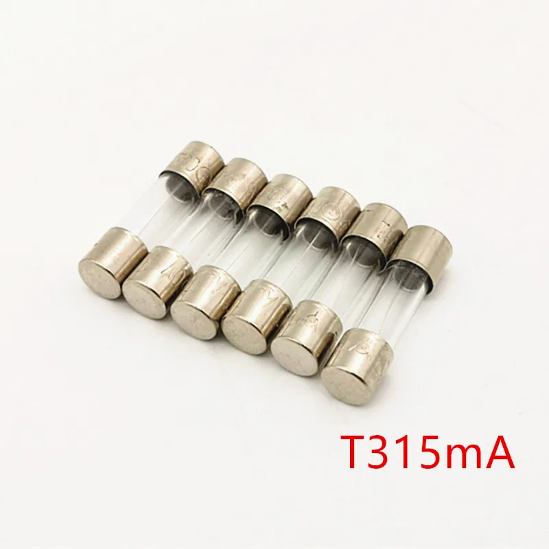 (100 pcs/lot) T315mA 250V 5 x 20mm Slow Blow Glass Tube Fuse,315mA,0.315A,0.315Amp.