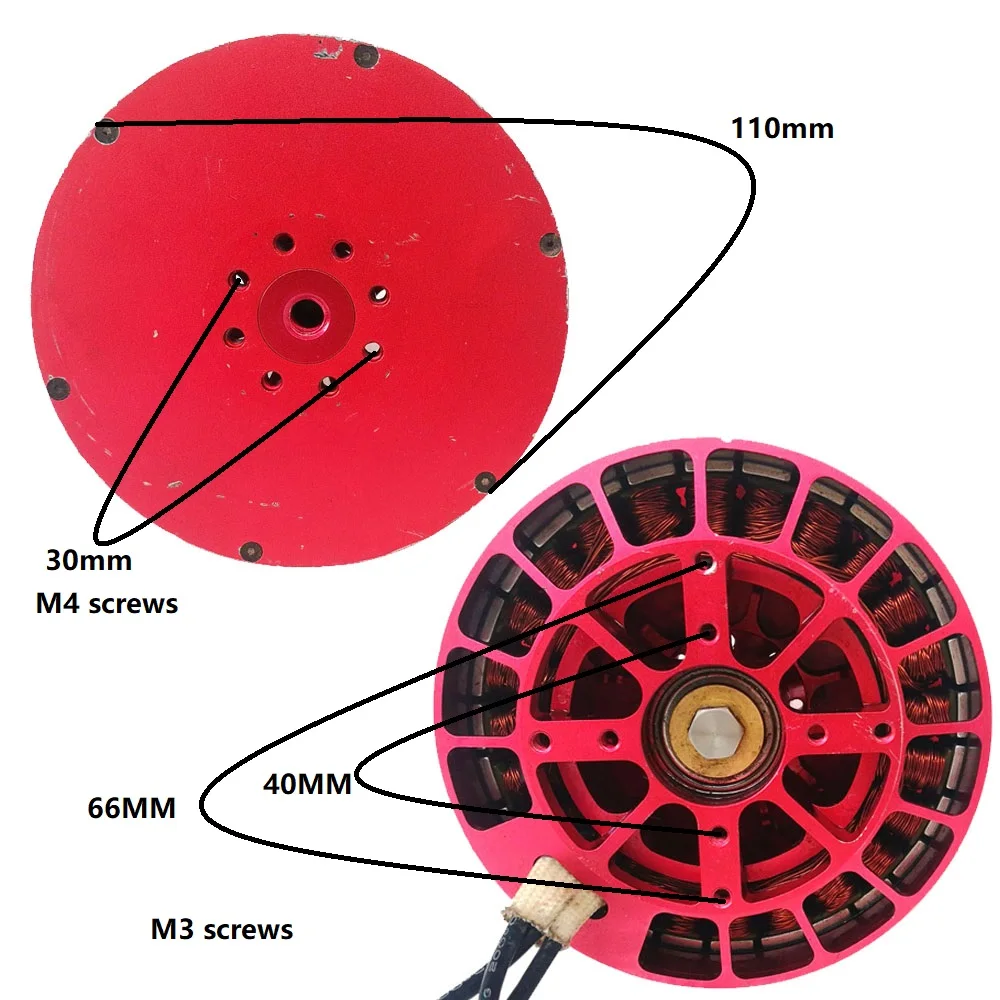 Second hand 11046 Brushless Motor Aircraft Parts Large Tension Drone Multi Axis Cruise Aerial Airplane Plant Protection UAV