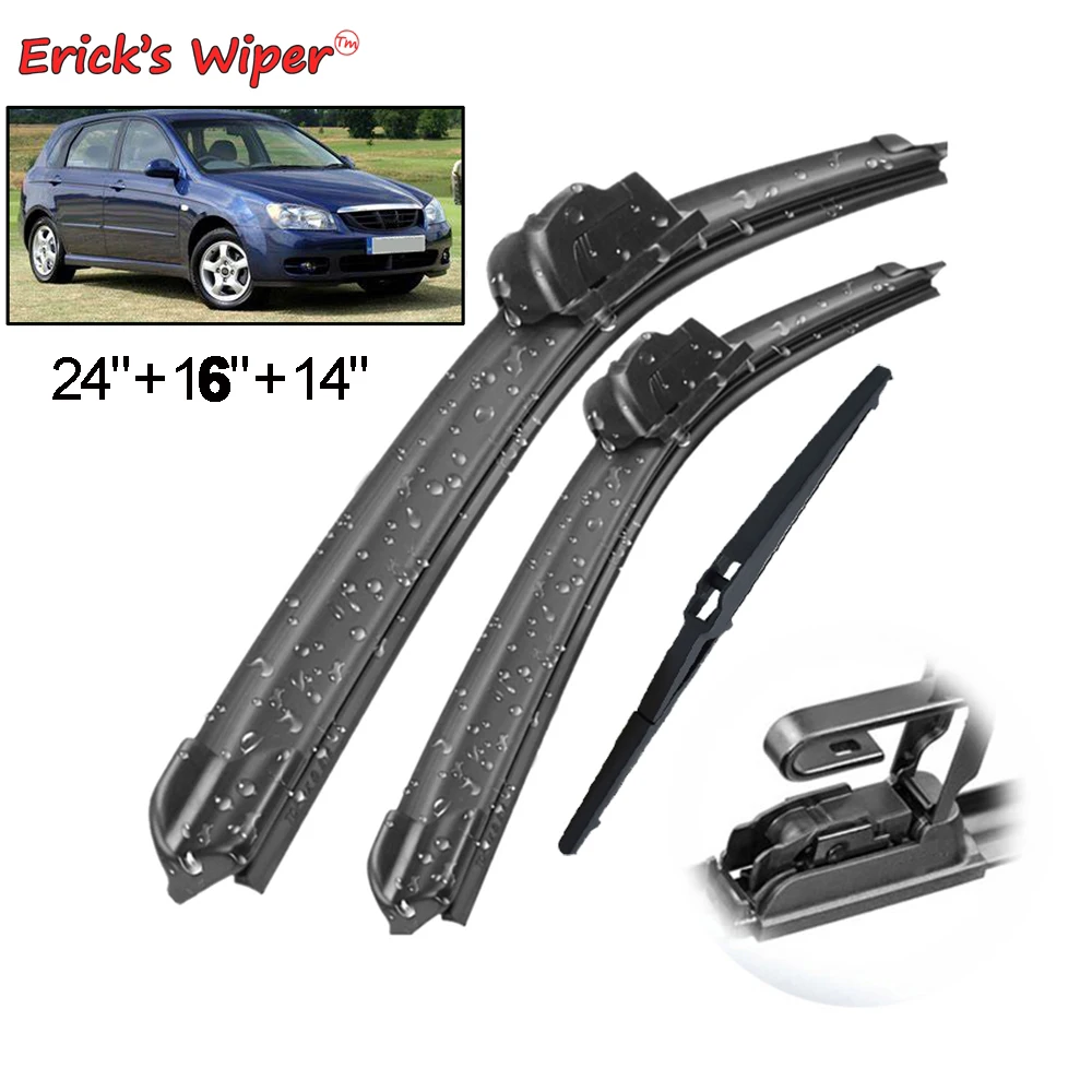 Erick\'s Wiper Front & Rear Wiper Blades Set Kit For Kia Cerato Sephia Spectra 2003 - 2008 Windshield Windscreen Window 24\