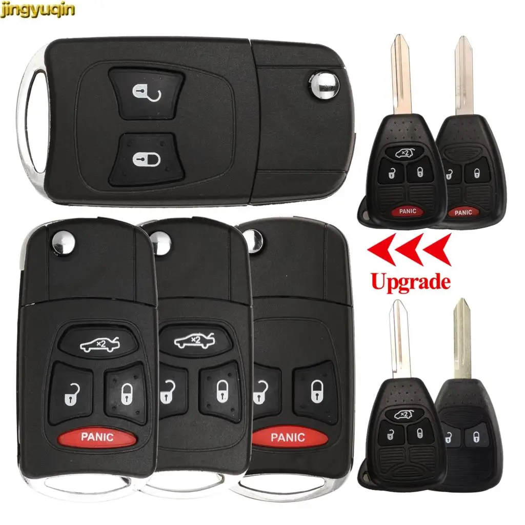 

Jingyuqin Remote Car Key Fob Shell Modified For Chrysler Town Country Dodge Grand Caravan Jeep No Battery Holder 2/3/4/5/6Button