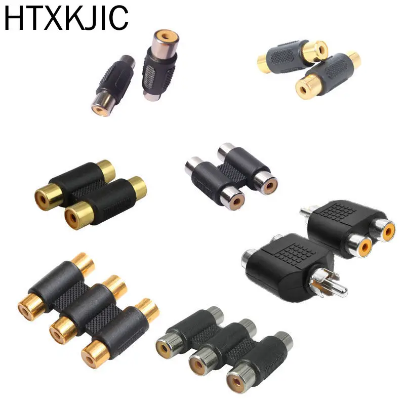 AV RCA female to female male to male Splitter advio converter audio and video pass-through plug