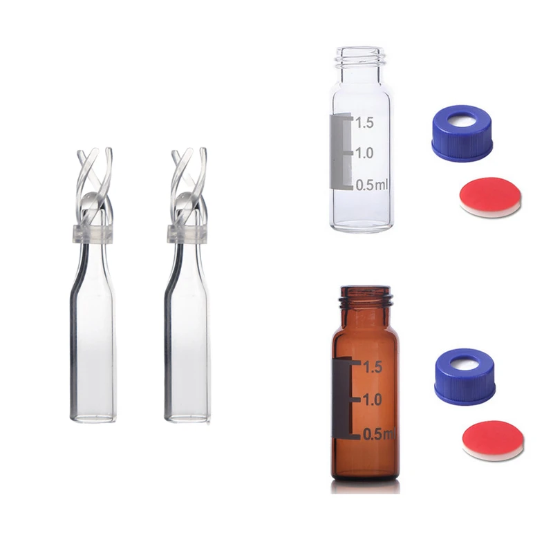 HPLC 2ml Vials Accessories 250ul Micro-Insert With Mandrel Interior And Polymer Feet Conical Tube Suits For V-9425 Bottle