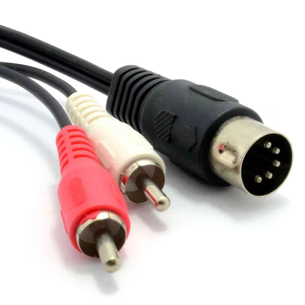 

DIN 5Pin Male to 2RCA Male lotus old-fashioned audio equipment adapter cable 2RCA lotus socket audio 0.5m/1.5m