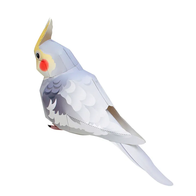 Cockatiel Parrot Bird Handmade Origami Art Folding Mini Cute 3D Paper Model Papercraft Animal DIY Kids Adult Craft Toys QD-049