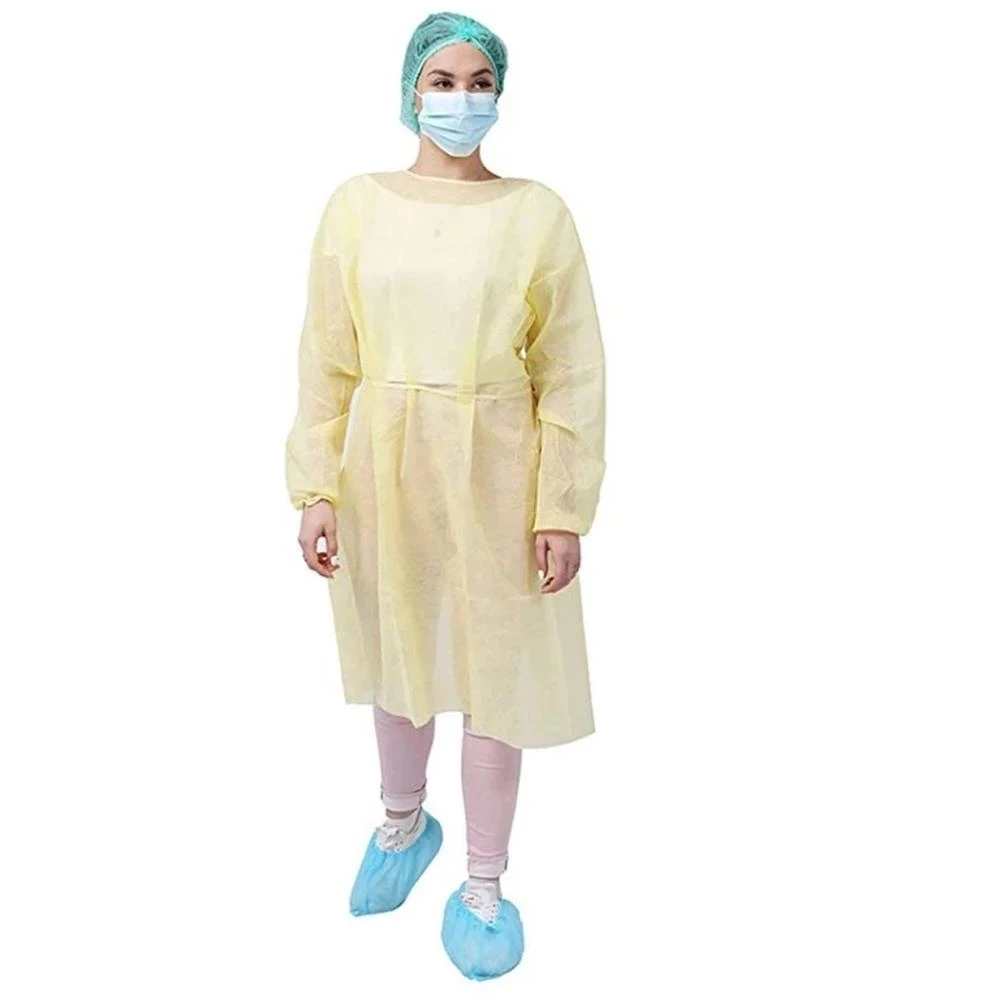 20PC Disposable Protective Coveralls Non-Woven Isolation Clothing Universal Anti-Spitting Anti-Stain Nursing Gown Hazmat Suit A5