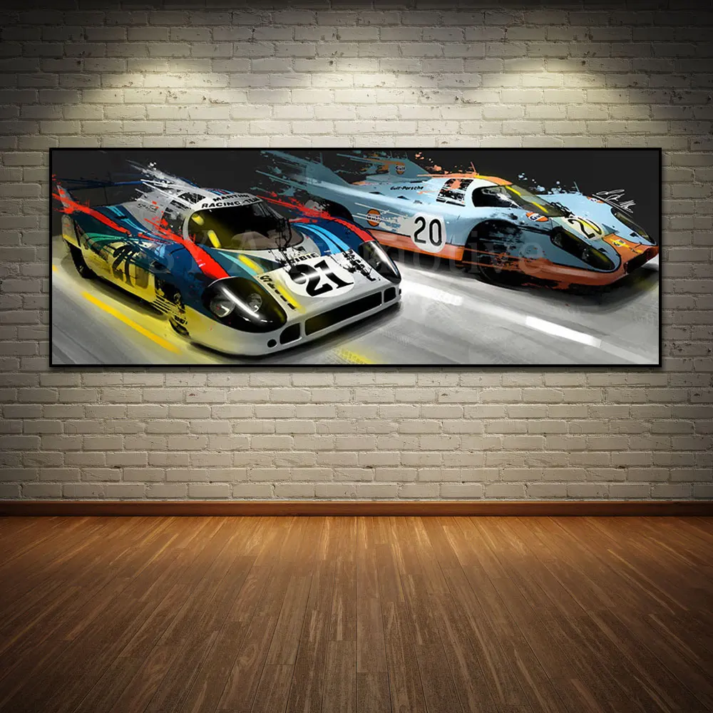 

24H Le Mans 917K Artwork Vintage Classic Racing Car Poster Print On Canvas Painting Home Decor Wall Art Picture For Living Room