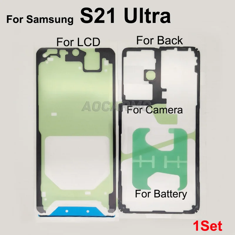 Aocarmo For Samsung Galaxy S21 Ultra S21U Front LCD + Back Cover Waterproof Adhesive Sticker Glue