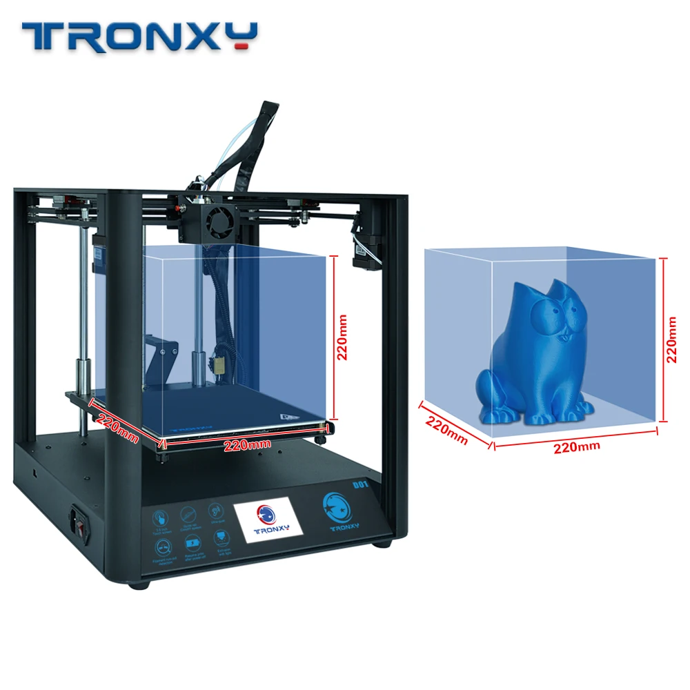 D01 Silent Design High-precision Guide Rail 3D Printer with Intergrated Aluminum Metal Structure and 3D Print Flexible Filament