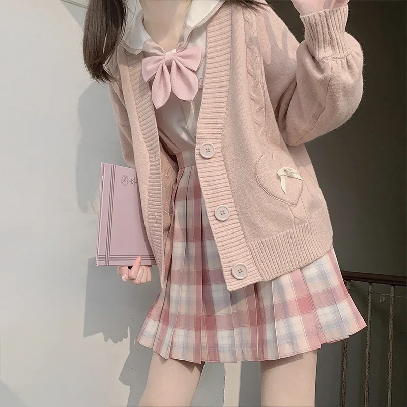 Nữ Sinh Đồng Nhất Cardigan Rời JK Áo Len Phối Nhật Bản Đồng Phục Thời Trang Nhật Bản Uniformes Chandail Школьная Форма