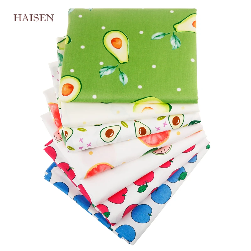 

7pcs/lot,New Fruit Series 100%Cotton Fabric Patchwork Twill Cloth For DIY Sewing Quilting Needlework Handicraft Material 40x50cm