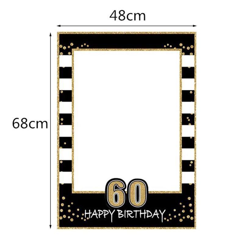 1Pcs Happy Birthday Photo Booth Props Frame Kids Adult Birthday Party Decor 1st 2nd 16th 18th 21st 30th Photobooth Props Supplie