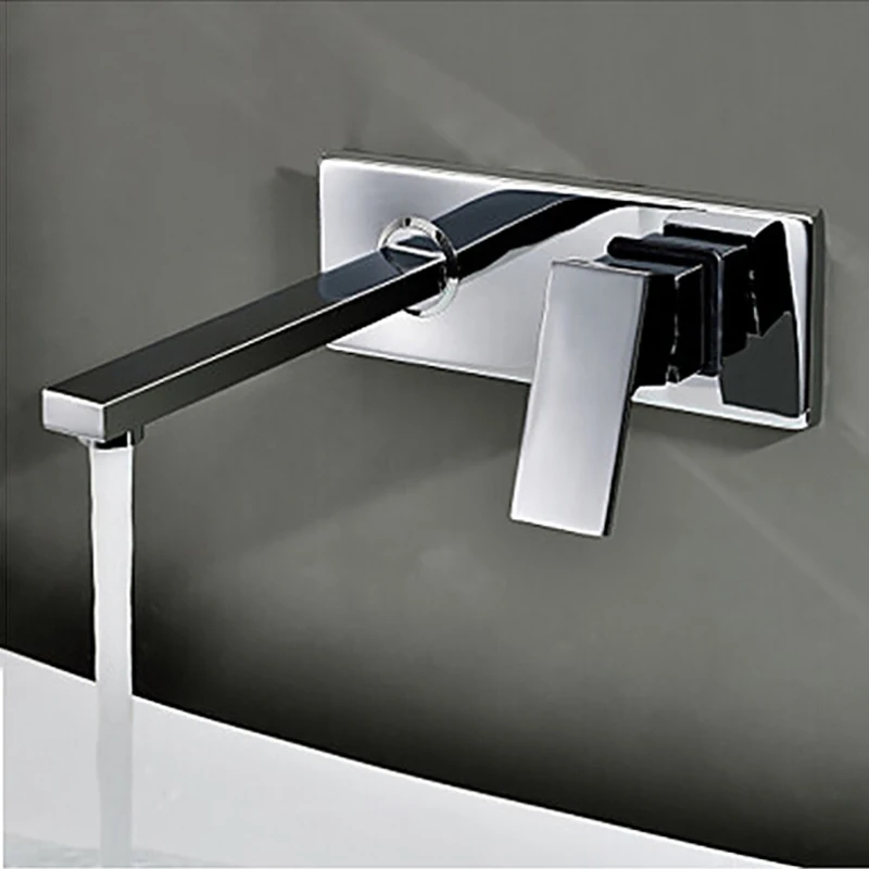 BECOLA Into The Wall Washbasin Water Tap Three Piece Set Flush Faucet Bathroom Cabinet Basin Mixer BR-320