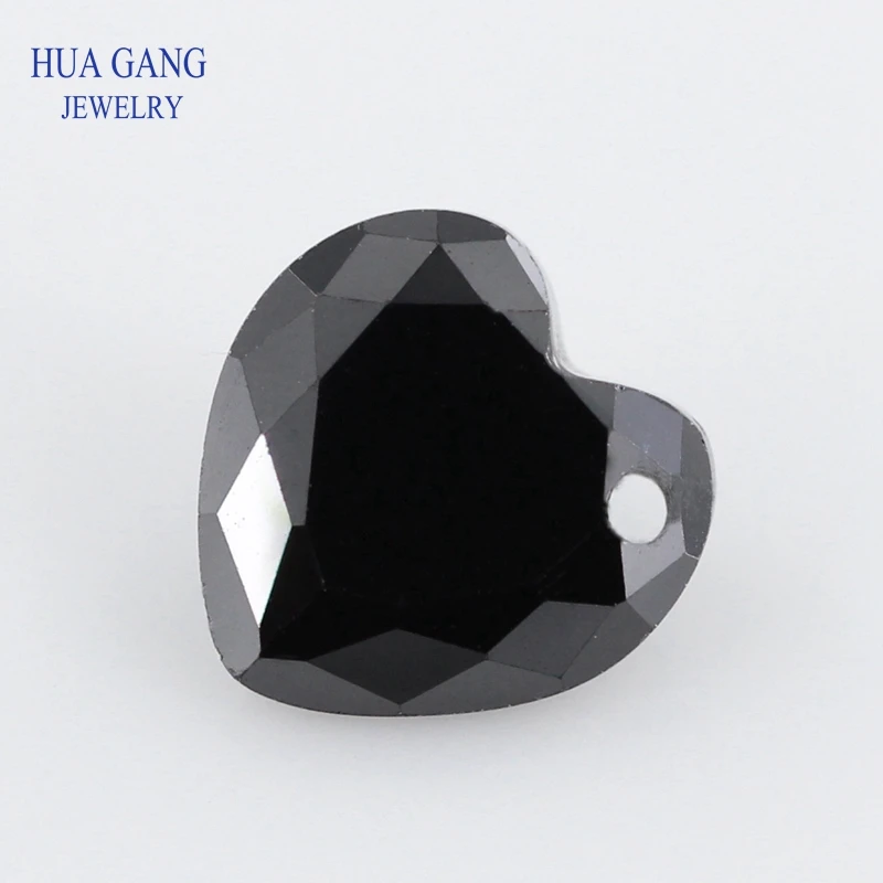 

Single Hole AAAAA Heart Shape Black Cubic Zirconia Stone For Jewelry Making 4x4~12x12mm High Quality CZ