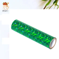 Briartw 5 M x 1 rollo de lámina activada por calor de Color diamante verde rollos de papel de aluminio de estampado en caliente transferencia de calor holográfica