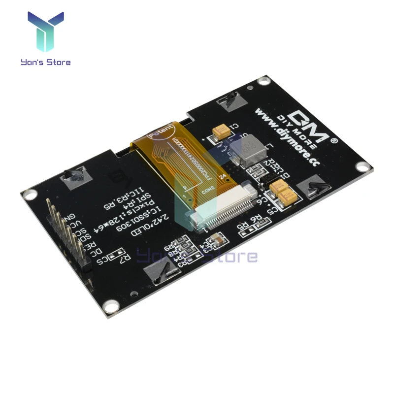 2.42 นิ้ว 2.42 "โมดูลแสดงผล OLED 128x64 จอแสดงผล LCD HD หน้าจอโมดูล IC I2C SPI Serial SSD1309 สําหรับ Arduino