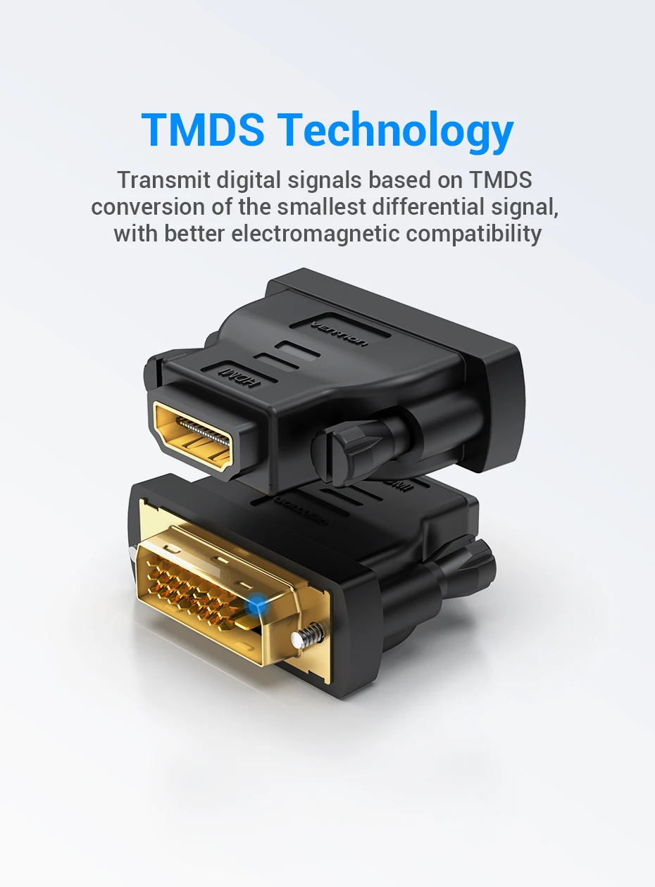 Vention DVI zu HDMI Adapter Bidirektionaler DVI D 24+1 Stecker auf HDMI Buchse Kabelanschluss Konverter für Projektor HDMI zu DVI – Detail 11