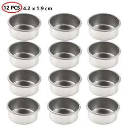 12Pcs Metal Round Candle Cup Pans Empty Lightweight Candle Tins Molds Jars Premium Iron Container Cans For DIY Candle Making