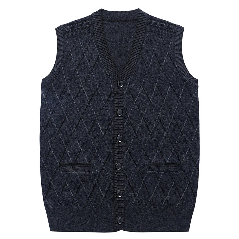 DIMUSI Winter mannen Mouwloze Vesten Warme Jumper Gebreide Vesten Casual Mannen Slim Fit Truien Trui Vest Jassen Kleding