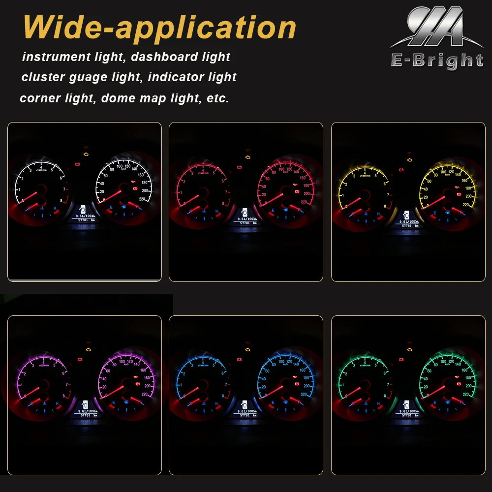 10 pçs t5 b8.4d b8.3d b8.5d lâmpadas led cob instrumento painel luzes indicadoras laterais led cluster medidor de luz 12v luz interior