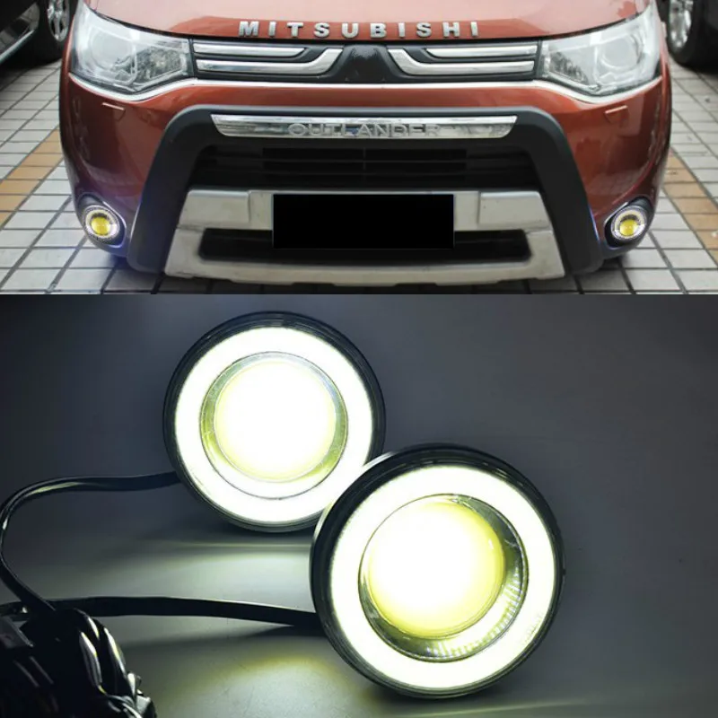 For Mitsubishi Outlander 2013 2014 2015 LED DRL Daytime driving Running Lights Daylight Waterproof Fog Head Lamp white