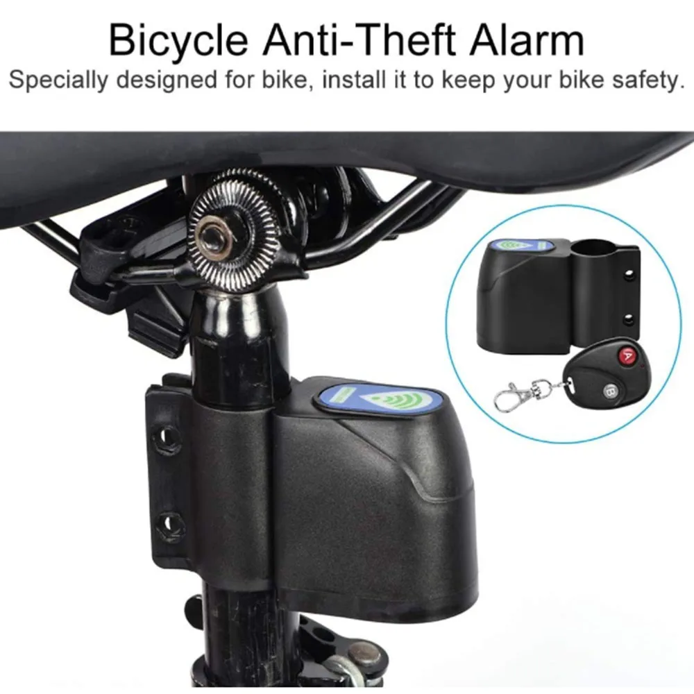 

Bicycle Anti-theft Alarm Lock with Wireless Remote Control Waterproof MTB Bike Anti-Theft Vibration Alarm Bike Alarm Lock