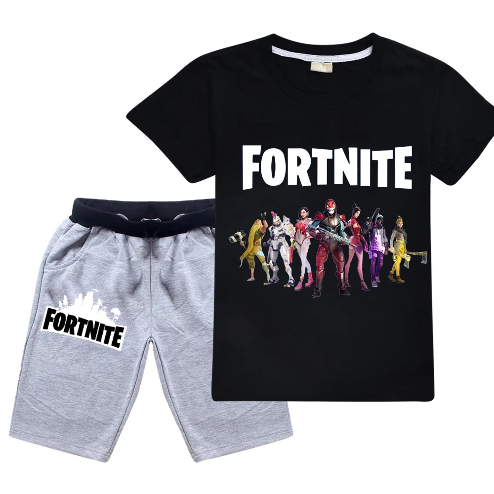 FORTNITE Kids Impostor Top Shorts Suit For Children Sweatshirt Boys Girls Short Sleeve Print Cartoon Harajuku Streetwear