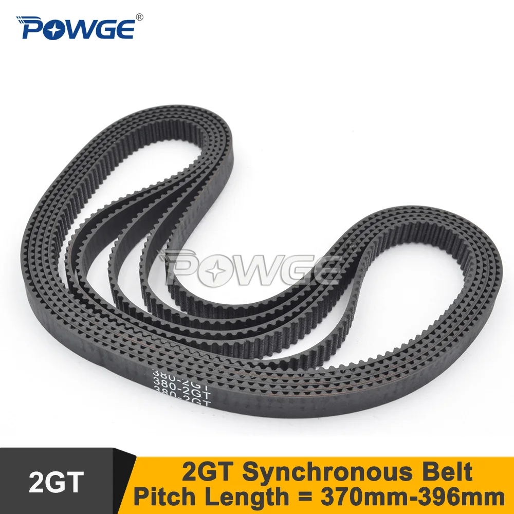 

POWGE 370 376 380 386 390 392 394 396 GT2 Timing Belt W=6/9mm 2GT 2MGT Closed-Loop Synchronous Belt 376-2GT 396-2GT 380-2GT 1P