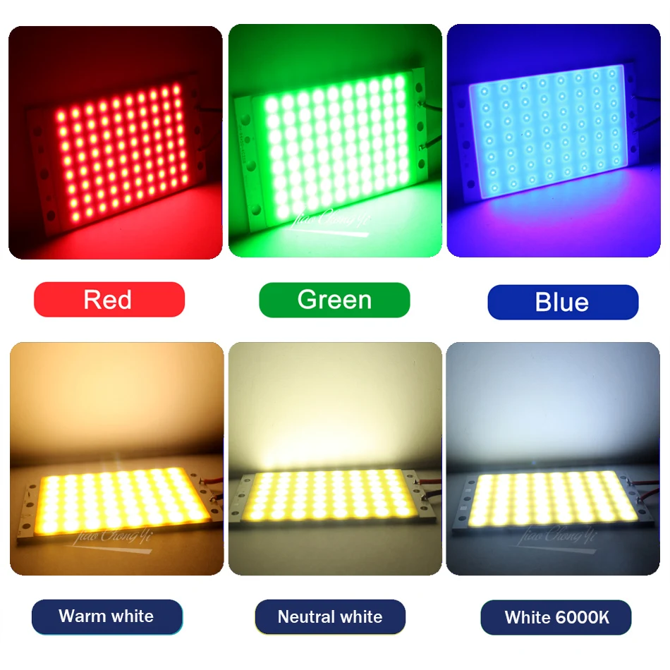 DIY LED Panel Light 15W 94x50MM 1500LM Ultra Bright Warm Natural Cold White Blue Green DC12V COB Board LED Lamp