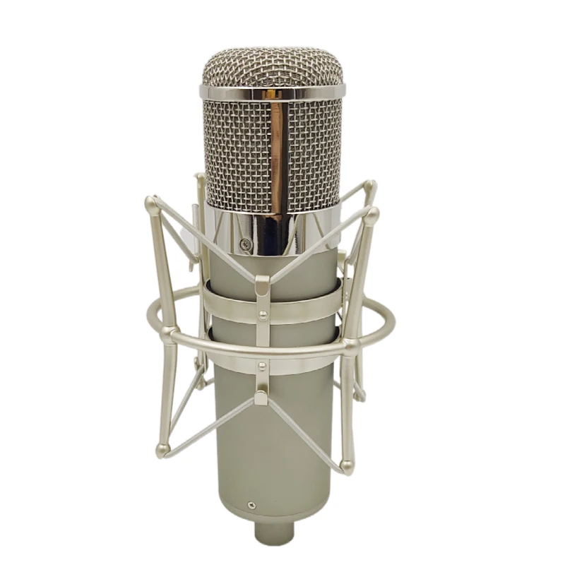 U47 DIY Studio Microphone Body Shell Case Silver Color Chrome Plated Basket with Metal Shock Mounting Mic Stand