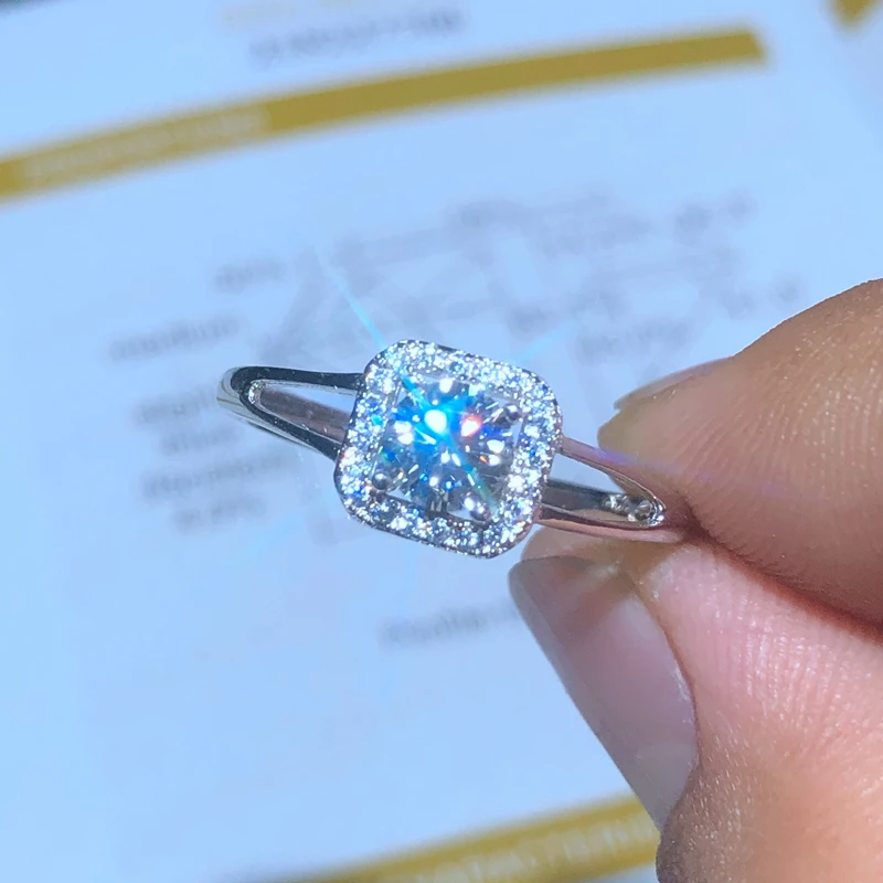 Moissanite  0.5ct  Hardness 9.3, diamond substitutes, can be tested by instruments. Popular jewelry