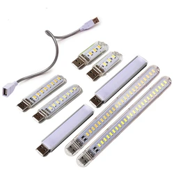 Portable USB 5V Desk Reading Light 3 8 12 24 LEDS SMD 5730 Mini Book Lights Table Night Lamp White & Warm Color For Power Bank