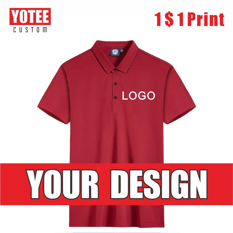 

YOTEE High-End Men's Polo Shirt Custom Design Company Brand Logo Embroidery Breathable Classic Top S-4XL