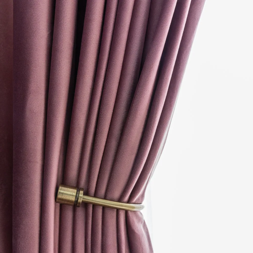 

Nordic Simple Solid Color Window Curtains Luxury Pink Velvet Curtain for Bedroom and Living Room