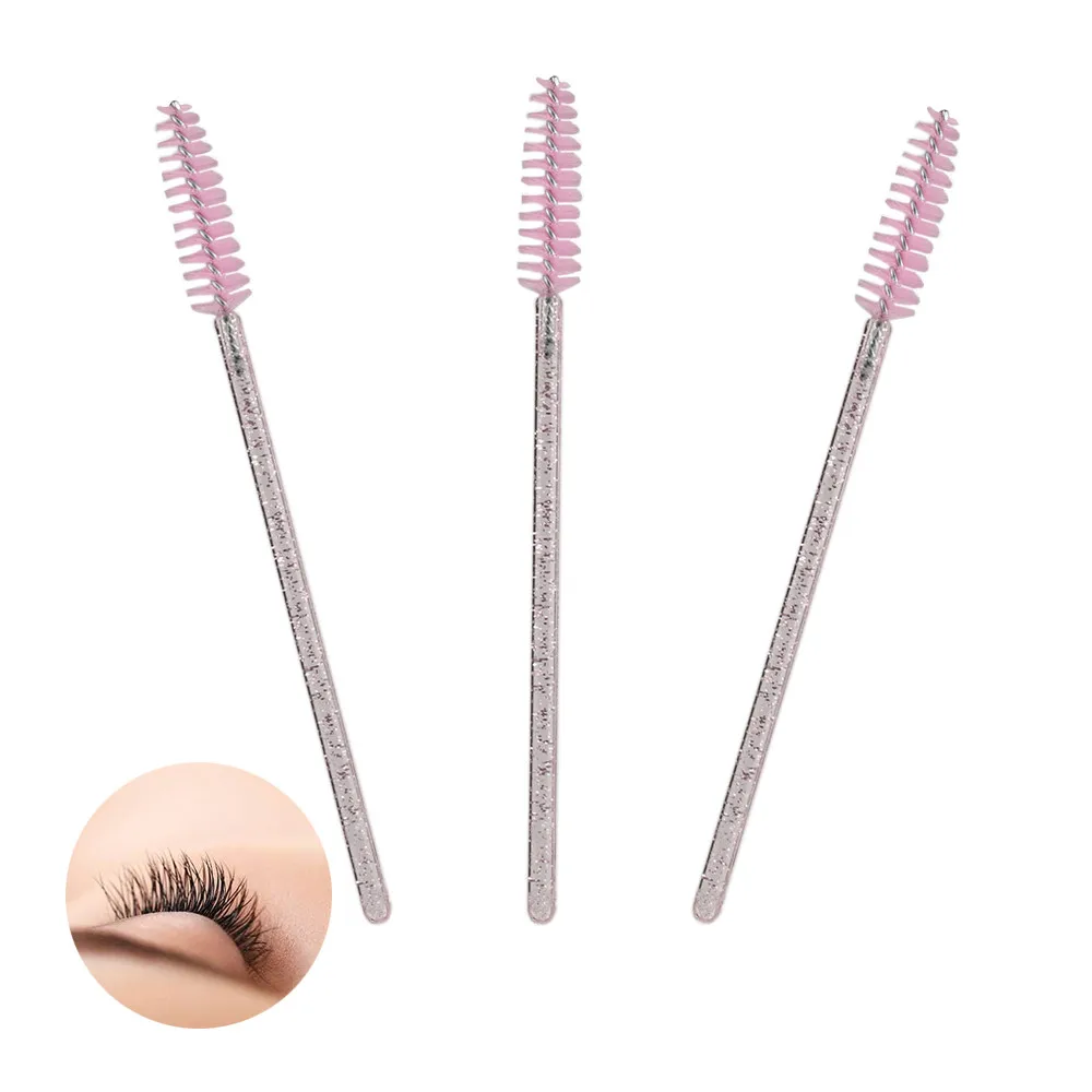 50Pcs Disposable Eyelash Applicators, Eyelash Brush, Mascara Applicator, Eyebrow Brush, Comb Wand Wire Brush, Makeup Brush