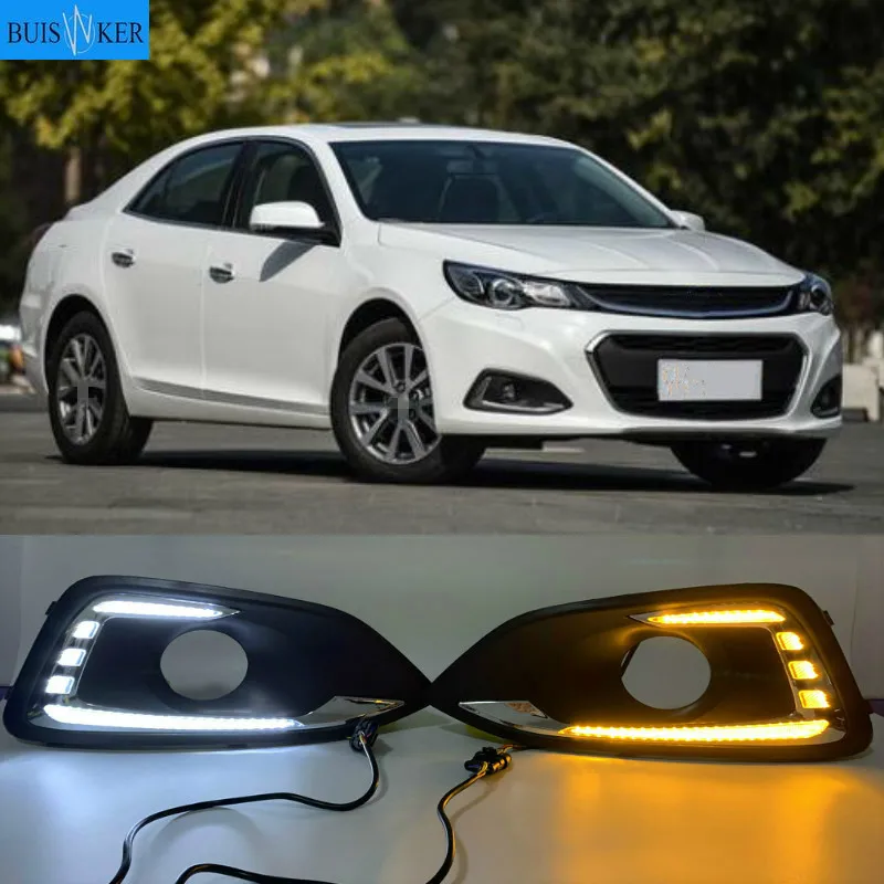 

2PCS For Chevrolet Chevy Malibu 2016-2018 DRL with turn signal Daytime Running Light fog lamp Daylight car styling