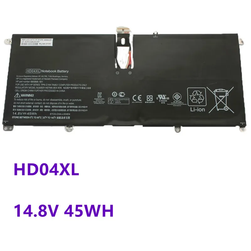 

HD04XL Battery For HP Envy Spectre XT 13-2000eg 13-2021tu 13-2120tu 13-2113TU XT Pro 13-b000 HSTNN-IB3V 685989-001 14.8V 45WH