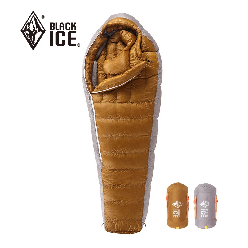 Black Ice Z-series 800FP 10D Nylon Ultralight Mummy 95% Gray Goose Down Sleeping Bag Cold Winter Camping Z400 Z700 Z1000 Z1300